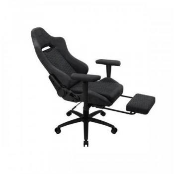 Aerocool Royal Slate Grey Silla Gaming con Extensión de Reposapiés, Ergonómica, Tecnología Aerosuede, Color Negro/Gris