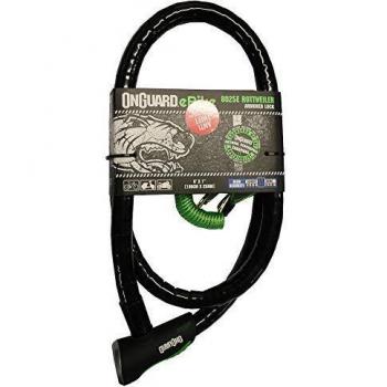 Candado de Cable Onguard Rottweiler 180cm x 25mm para E-Bike, Acero y Goma, Doble Seguridad
