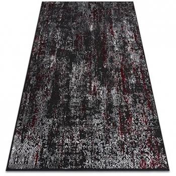 Alfombra Moderna Vinci 1524 Ornamento Vintage Estructural Antracita/Rojo 160x220 cm