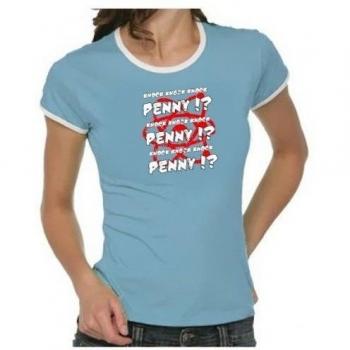 Coole-Fun-T-Shirts T-shirt Penny !? Knock Knock - Big Bang Theory !  Vintage Rigi - Camiseta de deporte para mujer, color azul, talla M