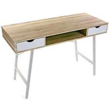 Versa Dereham Mesa Escritorio para el Ordenador, Mesa para la Habitación o Estudio. Mesa Gaming, con 2 cajones, Medidas