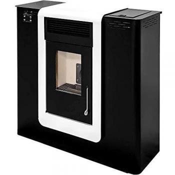 Eider Biomasa ESA67026 Estufa de Pellet Pasillo 10 KW CANALIZABLE Blanco y Negro