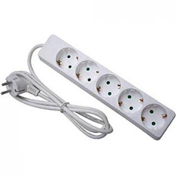 BASE MULTIPLE 5 TOMAS SCHUKO CON INTERRUPTOR 1,5M 3x1,5MM