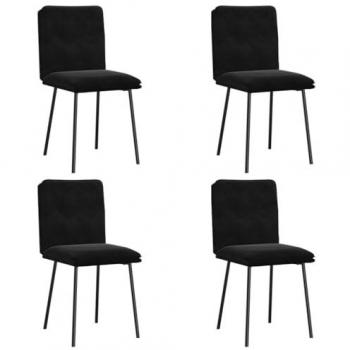 Black Velvet Dining Chairs Set of 4