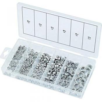 KS Tools 970.0450 Surtido de tuercas métricas de acero inoxidable, 300 pzs