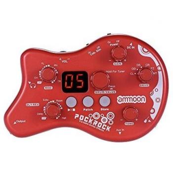 ammoon Múltiples Efecto Pedal PockRock Guitarra Portátil Procesador de Efectos 15 Tipos de Efectos 40 Ritmos del Tambor Función de Ajuste con Adaptador de Corriente