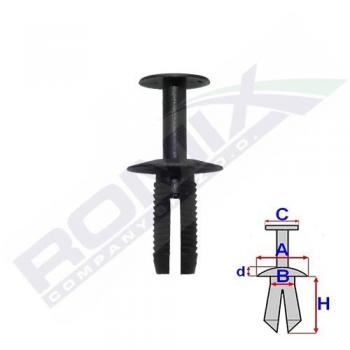 Clip parachoques ROMIX C70177, grapa de sujeción para parachoques, fabricada en plástico resistente, diseño específico para modelos compatibles, fácil instalación y ajuste seguro
