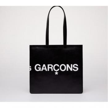 Comme des Garçons Huge Logo Leather Tote Bag Black OS Black