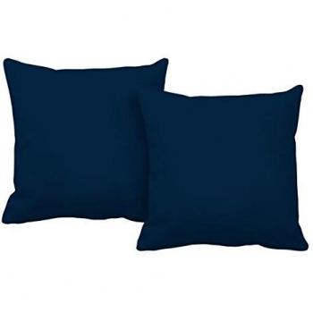Italian Bed Linen Più Bello Fundas de Cojín, Poliéster, Azul Oscuro, 40x40x1 cm, 2 Unidades