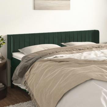 Cabecero de terciopelo verde oscuro 203x16x78/88 cm Vidaxl Verde
