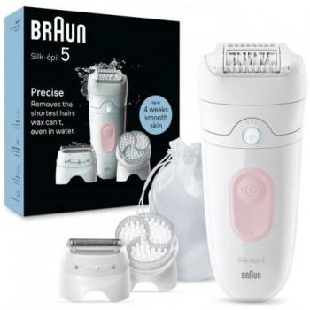 Depiladora Eléctrica Braun Silk-épil 5 SE5-060, inalámbrica, con cabezal de exfoliación, uso en seco y húmedo