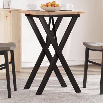 Mesa de comedor X-Frame 50x50x75,5 cm Pino macizo y hierro fundido