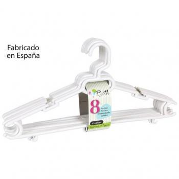 Set de 8 Perchas de Plástico Ruth 43x22cm