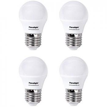 Panalight Pack de 4 Lámparas Led Esférica Frost E27 de 4 W, 4500K