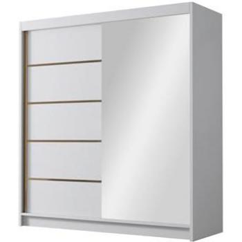 Armario Corredero Atlanta 193 Blanco con Espejo, 180 x 215 x 58 cm