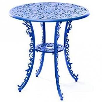 Seletti Industry Collection - Mesa redonda de aluminio, Ø70 cm h74 cm, color azul cielo Seletti