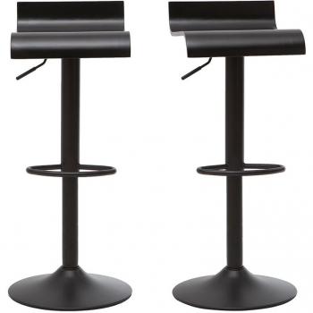 Set de 2 taburetes de cocina de diseño negro SURF