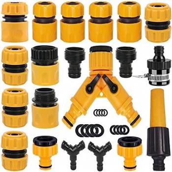 20 Piezas Conectores de Manguera de Jardín,Conectores de Manguera Kit,Juego de Conectores de Plástico,Unir Tubo de Tubo de Manguera de Jardín