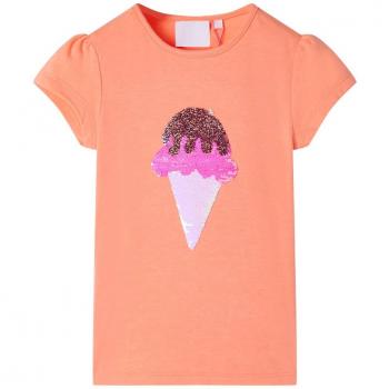 Camiseta infantil naranja neón 116