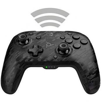 PDP Mando Faceoff Wireless Deluxe con Licencia Oficial Nintendo Switch, Normal, Camo Negro