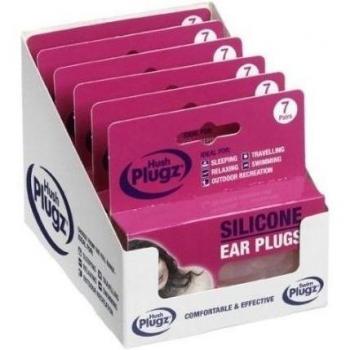 Hush Plugz Silicone Earplugs 7 Pairs X 6,