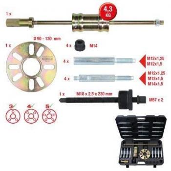 Juego universal de extractores de cubos de rueda y árboles de transmisión KS TOOLS 700.1530, 30 piezas