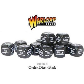 Dados de Órdenes Bolt Action - Paquete de 12 en Negro