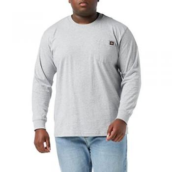 Dickies Men's Heavyweight Long Sleeve Pocket Tee - Charcoal Heather - Size S