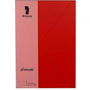 Sobre C5 Coloretti 5 unidades rojo, 80 g/m²