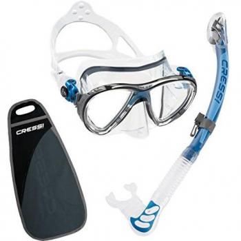 Cressi Big Eyes Evo Alpha Ultra Dry snorkel set snorkel set with snorkel and diving mask waterproof diving mask anti-fog anti-leak tempered glass premium dry snorkel for adults