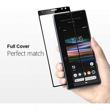TPC - Protector Pantalla Completa 3D Negro para Xperia 10+, Cristal Templado 9H