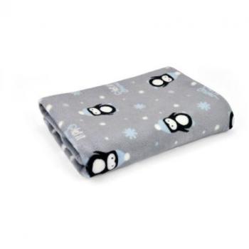 Nayeco Manta Penguin para Perros 100x70 cm, manta para perros, diseño de pingüino, tamaño 100x70 cm, suave y acogedora, ideal para mantener a tu mascota cómoda y abrigada