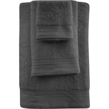 Eiffel Textile Juego de Toallas Calidad Rizo 400 gr, Algodón Egipcio 100%, Gris, Tocador Lavabo y Sabana, 3 Unidades