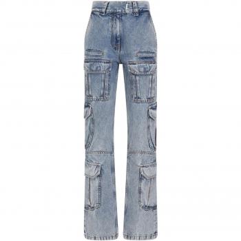 Givenchy Women's Cargo Denim Cotton Jeans in Clear Blue | Size 27 | BW51345Y8R