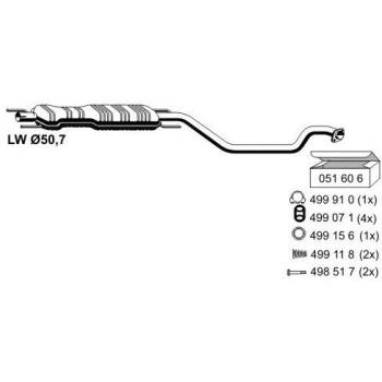 Silenciador intermedio ERNST 042079 para Opel General Motors