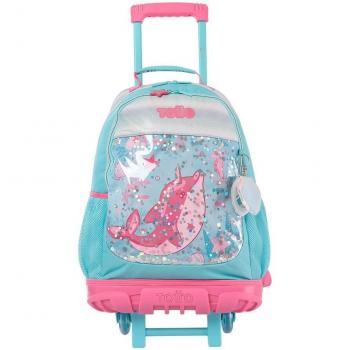 Mochila Totto Pink Ocean-Z9LL con ruedas grande para infantil