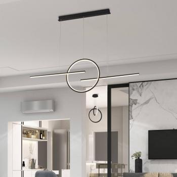 Lámpara colgante LED Kitesurf de 3 luces en color negro