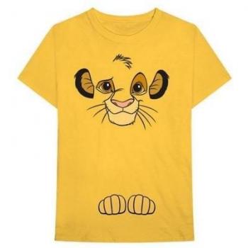 Camiseta de algodón unisex adulto estampada con Simba de El Rey León, color amarillo, talla M