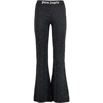Palm Angels Women's Knitted Trousers in Black | Size Medium | PWHG021E23KNI001
