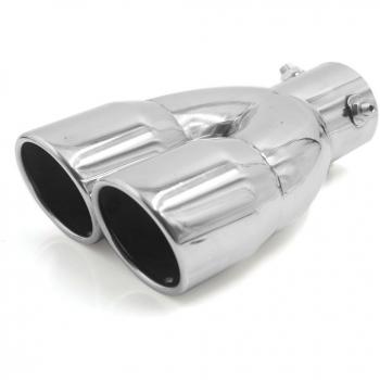 sourcing map Extremidad del Silenciador de Escape de Acero Inoxidable Tono de Plata Universal de 60mm de Entrada
