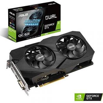 ASUS DUAL-GTX1660-O6G-EVO - Tarjeta gráfica de 6GB GDDR5 alcanza Frecuencias de refresco Altas para Que arrases en los Juegos FPS sin Tener Que esforzarte, 192 bits, PCI Express 3.0