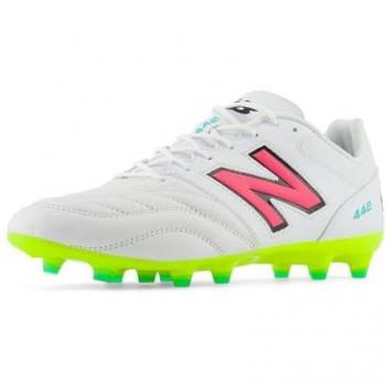 New Balance 442 V2 Team FG Soccer Cleats - White/Yellow/Pink