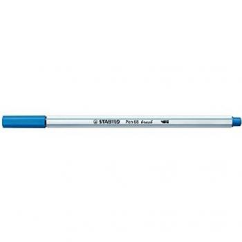 Rotulador Premium STABILO Pen 68 Brush - Punta Pincel - Color Azul Oscuro