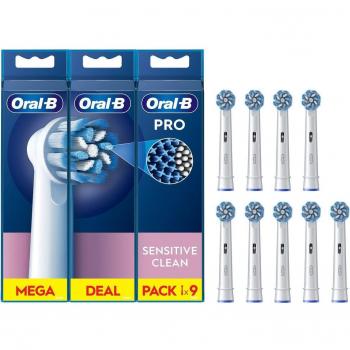 Oral-B Sensitive Clean Replacement Brush Heads, 9-Pack