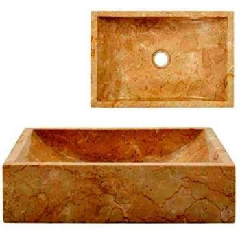 vidaXL Sink 45x30x12 cm Marble High Gloss Cream