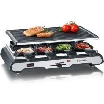 Severin RG 2685 - Raclette, 8 personas, 1300 W, color negro y acero