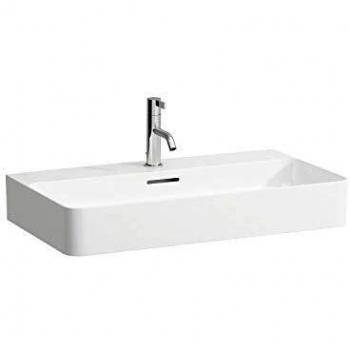 Lavabo Laufen Val 75x42 cm, Saphirkeramik, 1 orificio para grifería, con rebosadero, color blanco