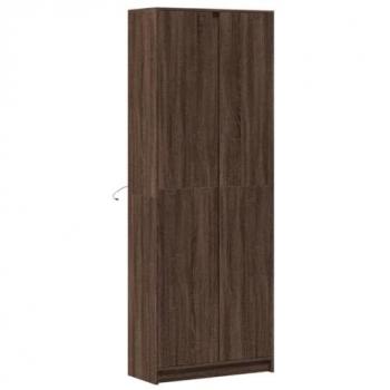 Aparador con LED madera ingeniería marrón roble 74x32,5x200 cm
