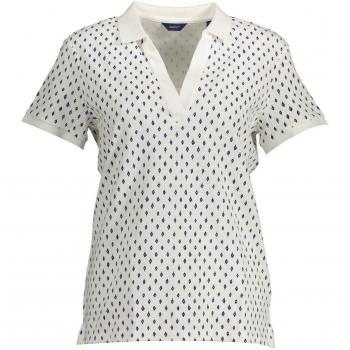 Chic White Short-Sleeved V-Neck Polo - XS