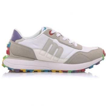 Zapatillas Mustang Zinc Mujer Suede Off White/Guide Violet con Cierre de Cordones y Puntera Redonda